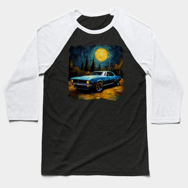 Chevrolet camaro RS van gogh style Baseball T-Shirt by remixer2020